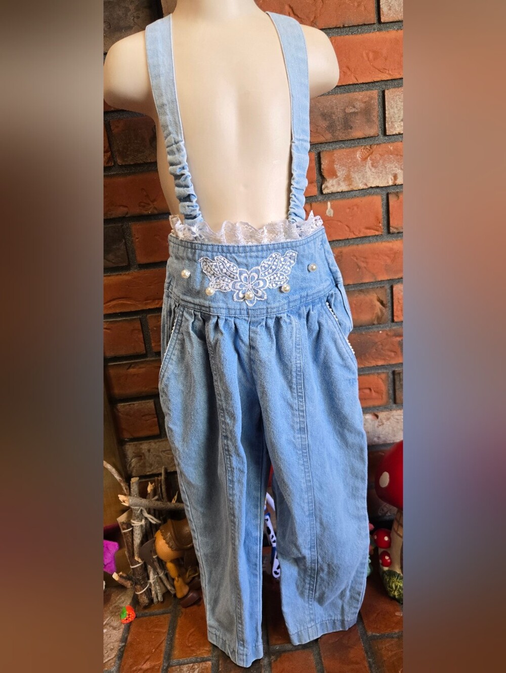 Vintage Denim Suspender Jeans